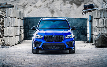 2022, BMW X5M, F95, front view, exterior, blue X5M, luxury cars, BMW F95, german cars, BMW HD wallpaper
