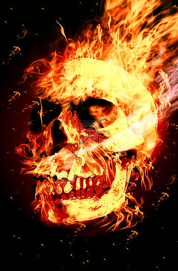 Fire Skull Pics, , Fire Skull Pics , background . HD phone wallpaper