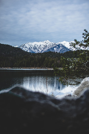 Landscape, Nature, Mountains, Lake, Snow Covered, Snowbound, Germany, Eibsee, Aibzee, Grainau, Greinau HD phone wallpaper