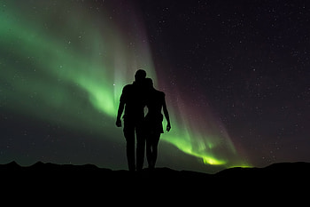 Love, Couple, Pair, Silhouettes, Starry Sky HD wallpaper
