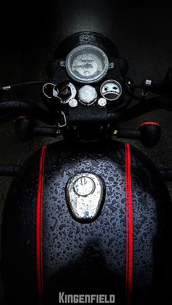 BS6 Royal Enfield Stealth Black, Royal Enfield Dark HD phone wallpaper