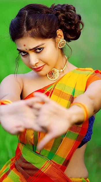Dharshana gupta, saree beauty, tamil actress HD phone wallpaper