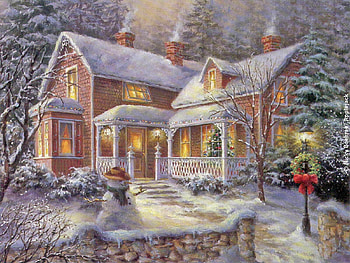 Landscape, Winter, Houses, New Year, Christmas, Xmas HD wallpaper