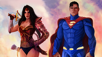 Wonder Woman And Superman , wonder-woman, superman, superheroes, artist, artwork, digital-art, deviantart HD wallpaper