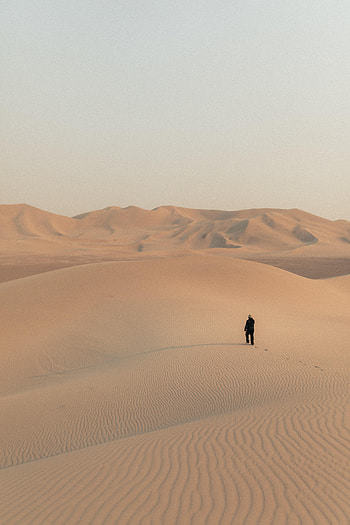 Desert, Miscellanea, Miscellaneous, Human, Person, Loneliness, Alone, Lonely, Dunes HD phone wallpaper