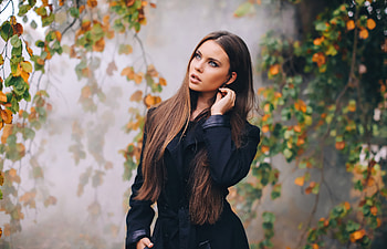 Autumn Girl Adjusting Her Hairs, girls, model HD wallpaper