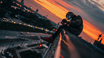 Mask Guy Somewhere Passing The Time , neon, mask, graphy HD wallpaper