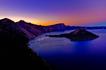 LAKE at SUNSET, mountains, lake, krator, sunset HD wallpaper