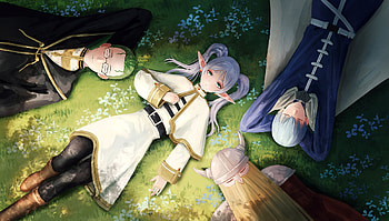 Frieren: Beyond Journey's End – Serene Fantasy Resting Scene, Anime, Frieren: Beyond Journey's End, Frieren (Frieren: Beyond Journey's End) HD wallpaper