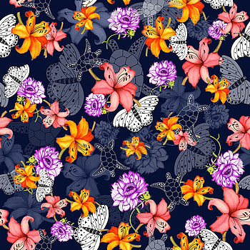 Butterflies, Flowers, Turtles, Pattern, Texture, Textures HD phone wallpaper