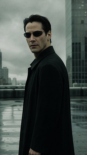 Neo: Rooftop Matrix , Man, Sunglasses HD phone wallpaper