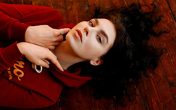 Pretty, model, red, beautiful, female HD wallpaper