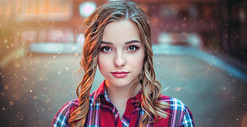 Blonde Brown Eyes Depth Of Field, depth-of-field, girls, blonde, face, portrait HD wallpaper