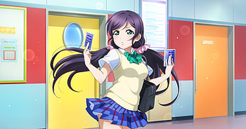Anime girl, school uniform, pretty eyes green, Love Live! HD wallpaper