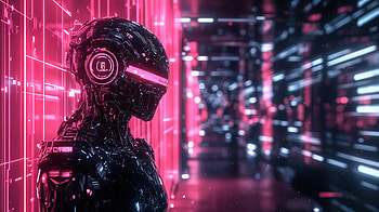 Futuristic Robot in Sci-Fi, Sci Fi, robot, neon, cyberpunk, technology HD wallpaper