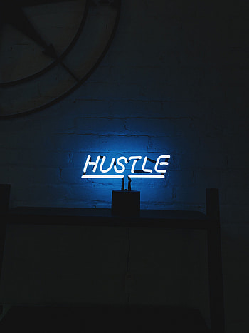 Words, Neon, Backlight, Illumination, Inscription, Letters, Hustle HD phone wallpaper