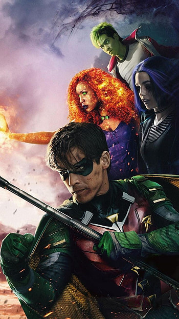DC titans, art, green HD phone wallpaper