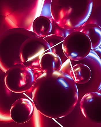 3D, Neon, Balls HD phone wallpaper
