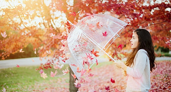 Autumn Wind, autumn, umbrella, girl, fall HD wallpaper