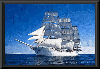 christian radich, sailing ship, tall ship, art, painting HD wallpaper
