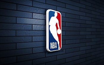 NBA 3D logo, , gray brickwall, National Basketball Association, creative, basketball leagues, NBA logo, 3D art, NBA HD wallpaper