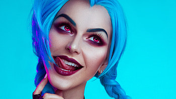 Jinx From League Of Legends Cosplay , jinx-league-of-legends, league-of-legends, cosplay, behance, artist, graphy, girls HD wallpaper