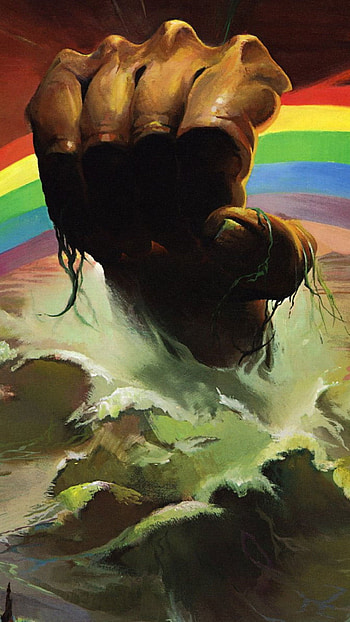 Band album covers, Vibrant visuals, Hard rock aesthetics, Musical artistry HD phone wallpaper