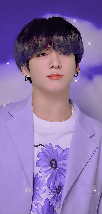 Jungkook, BTS, face, purple, cute HD phone wallpaper