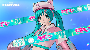 video game, Fortnite, Hatsune Miku, Anime HD wallpaper