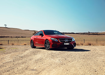 Off-road, Mercedes-Benz E-Class, red, sports sedan HD wallpaper