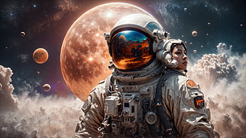 Astronaut On an Alien Planet, astronaut, Alien Planet, moon, space, universe HD wallpaper