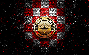 Bahcesehir Koleji, glitter logo, Basketbol Super Ligi, red white checkered background, basketball, turkish basketball team, Bahcesehir Koleji logo, mosaic art, Turkey HD wallpaper