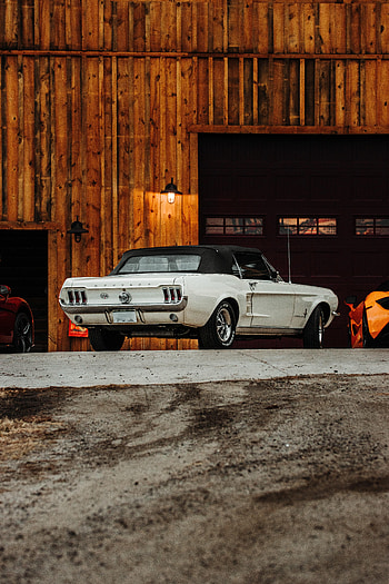Cars, Mustang, Car, Back View, Rear View, Parking, Ford Mustang HD phone wallpaper