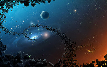 1546 X 423 ... Meteors floating through space . HD wallpaper