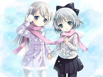 best friends forever, winter, anime, snow, girls, manga HD wallpaper