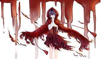 Cute, anime grl, Red Riding Hood HD wallpaper