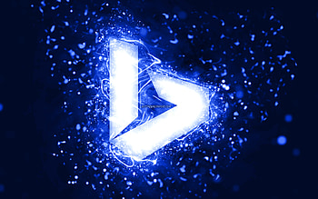 Bing dark blue logo, , dark blue neon lights, creative, dark blue abstract background, Bing logo, search system, Bing HD wallpaper
