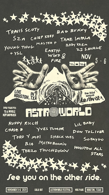 Astroworld festival, Travis Scott, jack cactus, black and white HD phone wallpaper