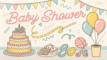 Delightful Baby Shower - Ultra, baby shower, cake, balloon, christmas ornaments, sweets HD wallpaper