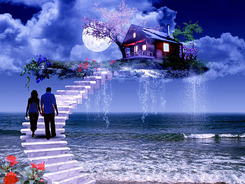 rise to the sky, rse, sky, family, fantasy HD wallpaper