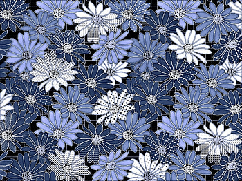 Texture, blue, white, flower, paper, pattern HD wallpaper
