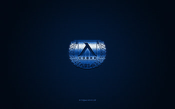 PFC Levski Sofia, Bulgarian football club, blue logo, blue carbon fiber background, Bulgarian First League, Parva liga, football, Sofia, Bulgaria, PFC Levski Sofia logo HD wallpaper
