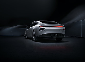 Back View, XPeng P7 Sedan HD wallpaper