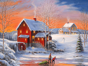 Winter at the old mill, christmas, mill, snow, cold, countryside, winter, frost, art, house, beautiful, ice, sunset HD wallpaper