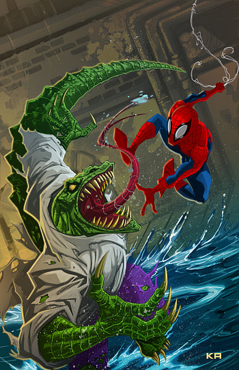 Spider-Man vs The Lizard, Artstation HD phone wallpaper