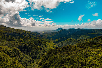 Mountains, Nature, Sky, Clouds, View From Above, Woods, Scaffolding HD wallpaper