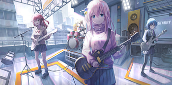 Ryou Yamada, Hitori Gotou, Nijika Ijichi, Ikuyo Kita, Anime, Bocchi the Rock! HD wallpaper