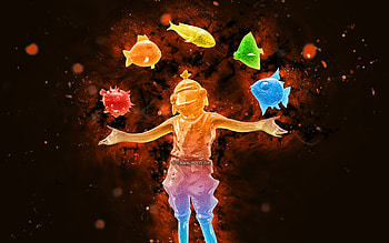 Orange Gummy Fishstick, , orange neon lights, Fortnite Battle Royale, Fortnite characters, Orange Gummy Fishstick Skin, Fortnite, Orange Gummy Fishstick Fortnite HD wallpaper
