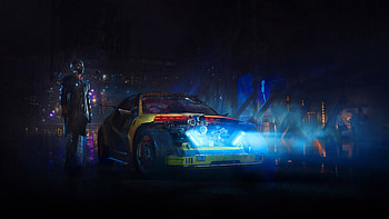 Cyberpunk Car Open Bonnet , cyberpunk, cars, artist, artwork, digital-art HD wallpaper