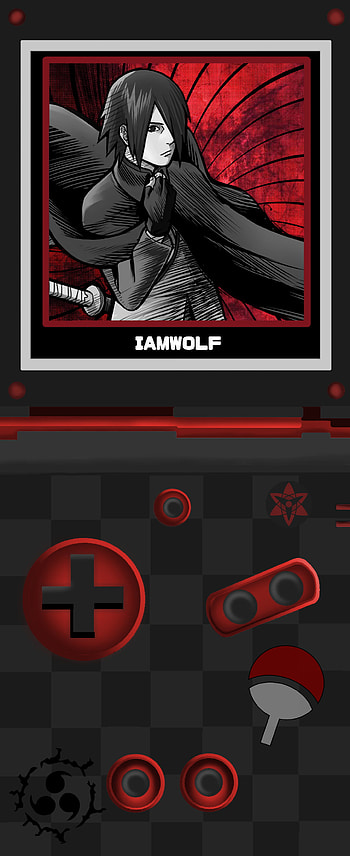 Sasuke Uchiha gameboy, naruto, red, black, anime HD phone wallpaper